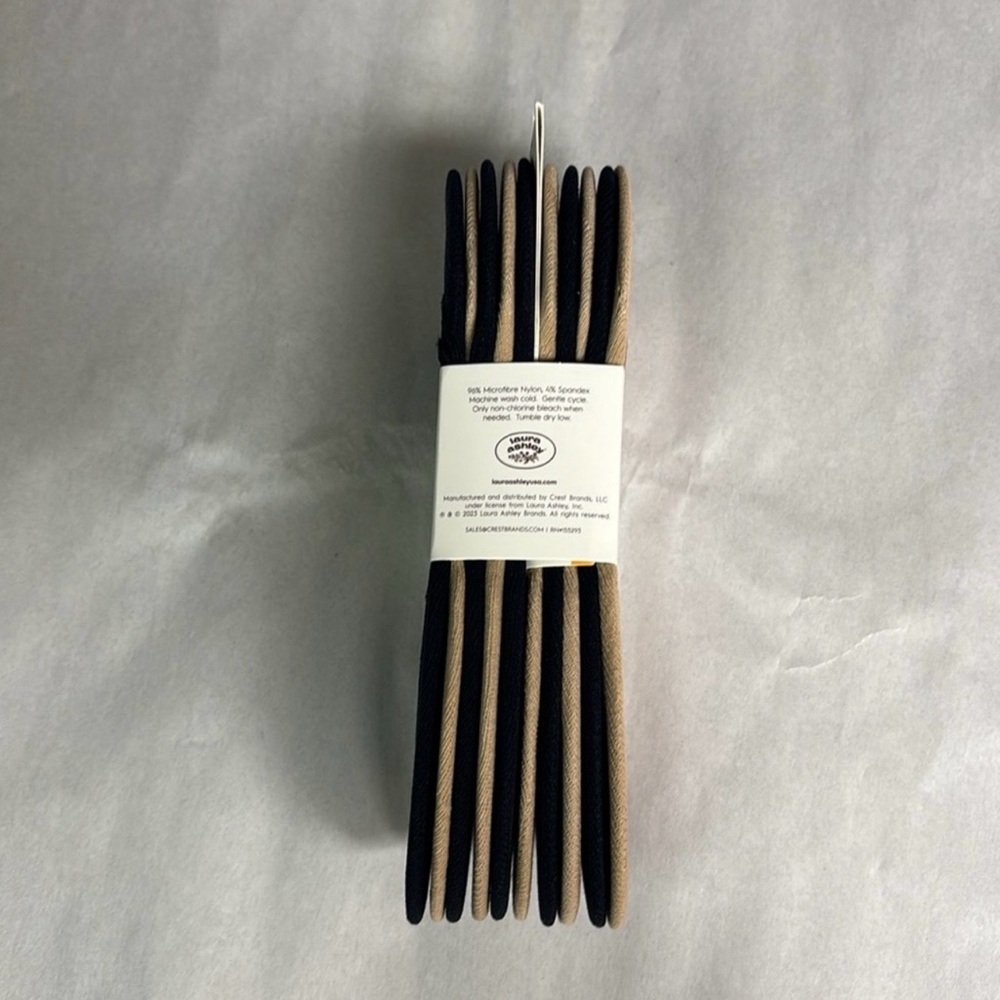 New Laura Ashley Socks Women’s 10 Pair Tan & Black Casual Microfiber Liner Socks - Picture 3 of 14